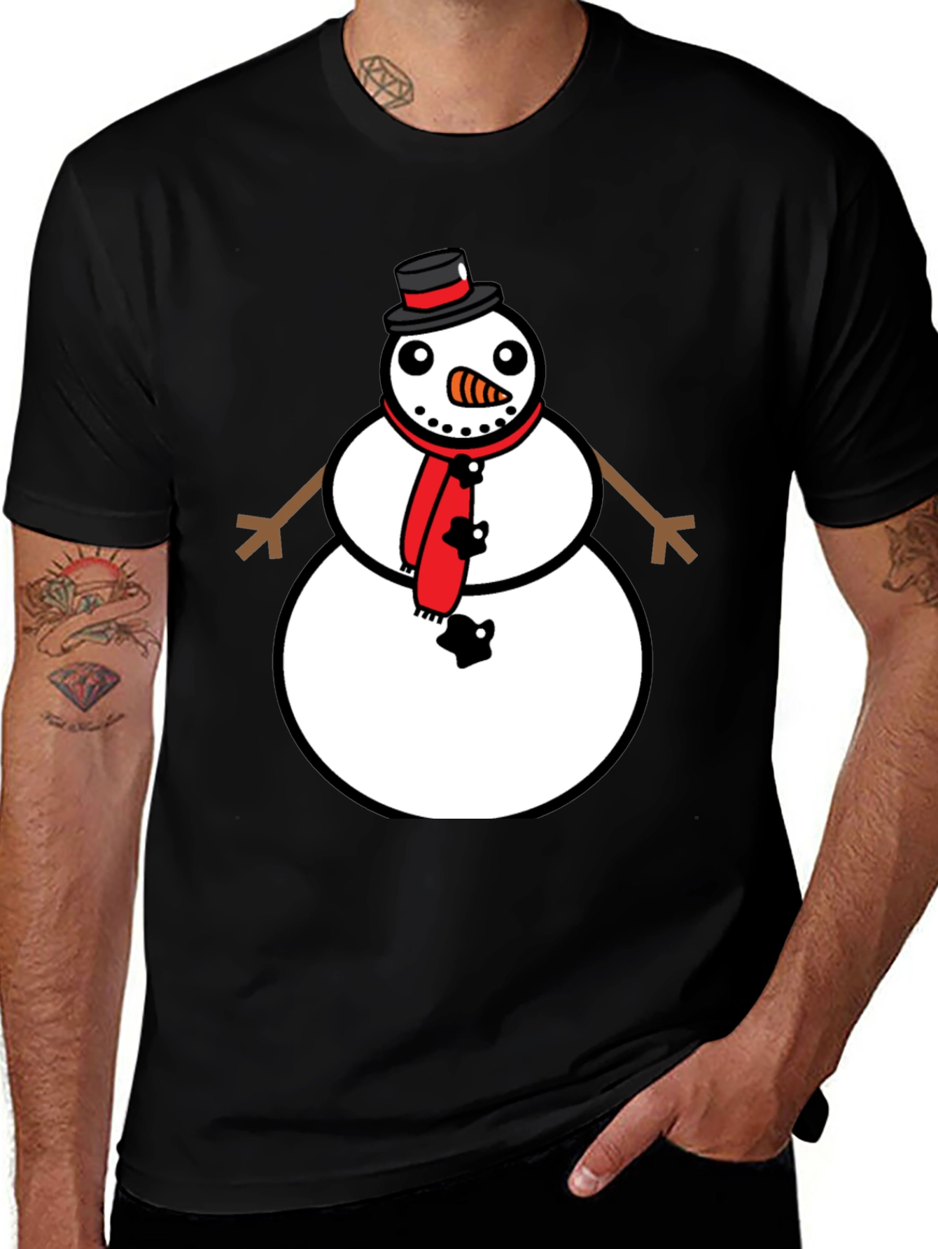 Snowman Graphic Tee - Festive Holiday Style