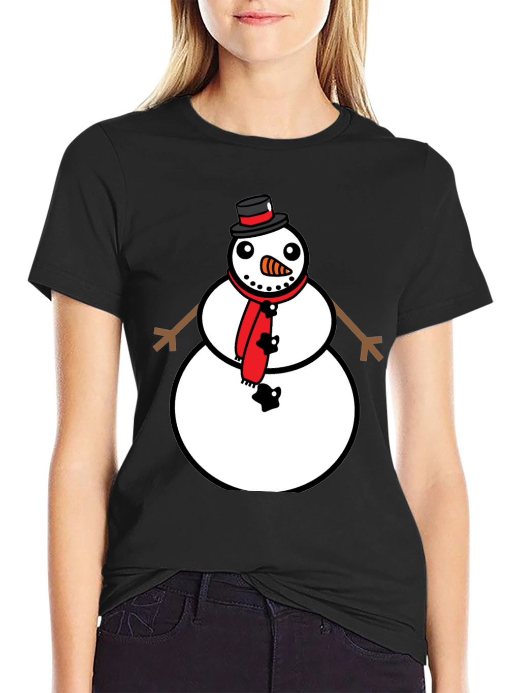 Snowman Graphic Tee - Festive Holiday Style