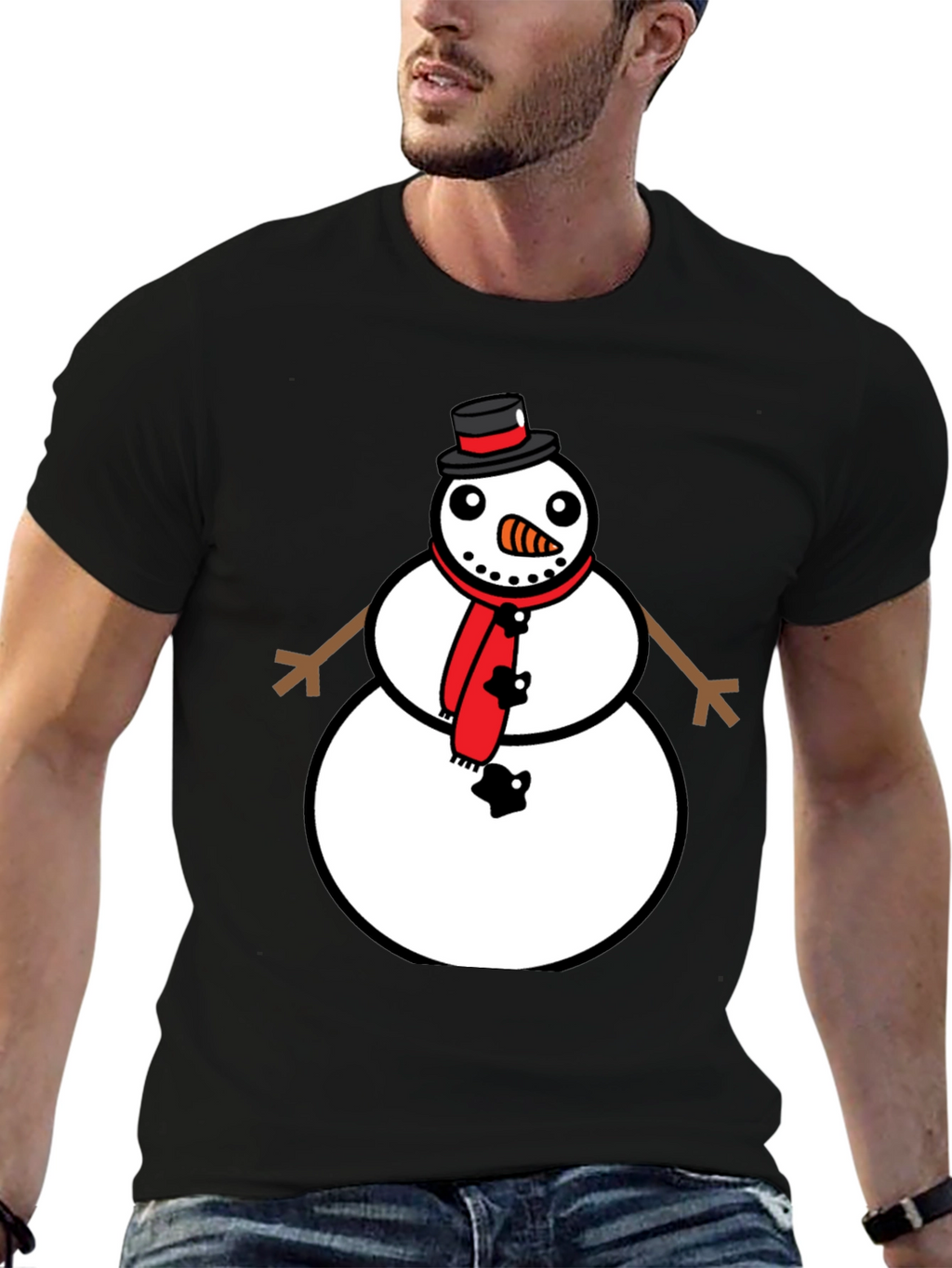 Snowman Graphic Tee - Festive Holiday Style