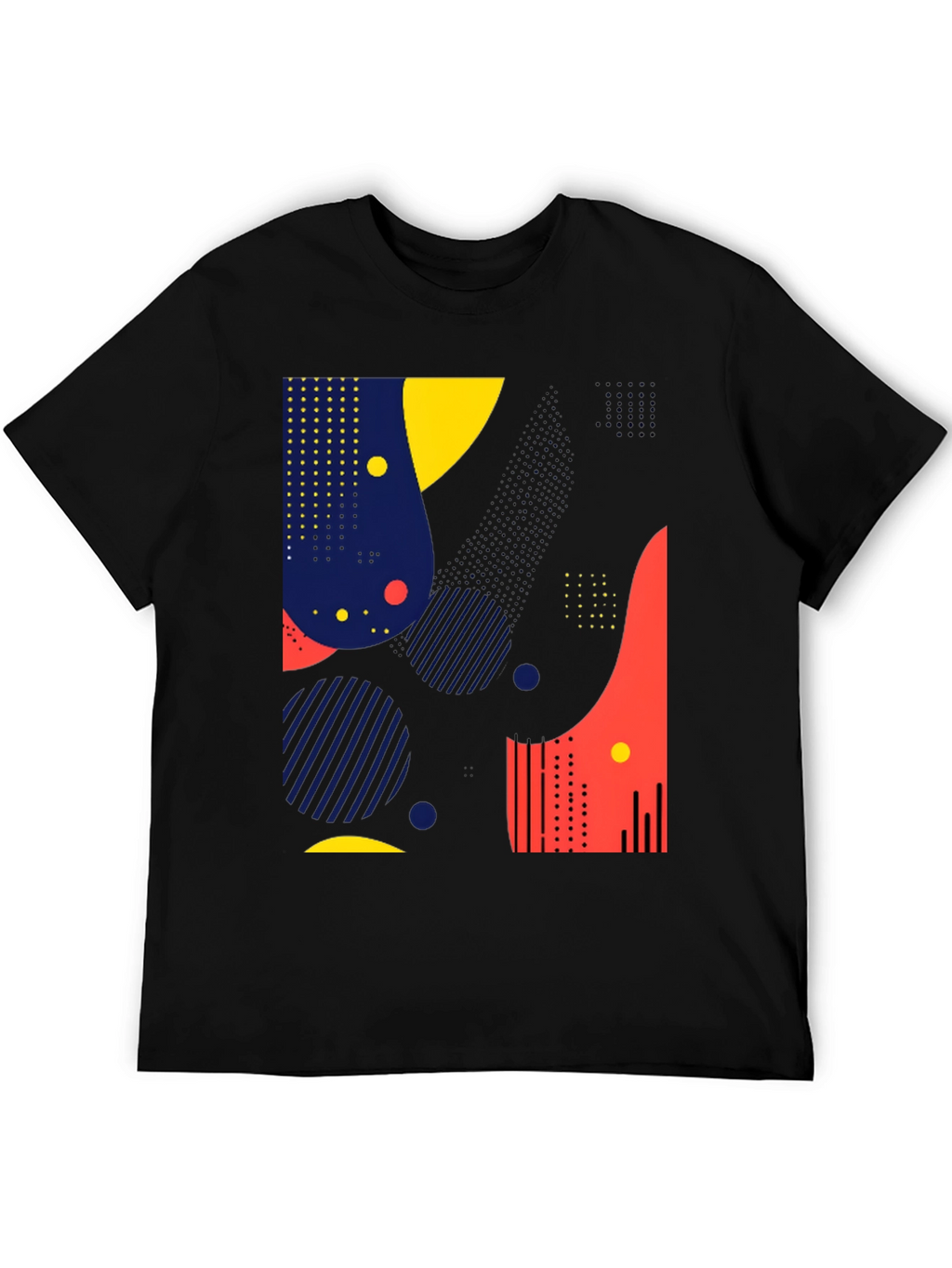Abstract Geometric Design Black T-Shirt
