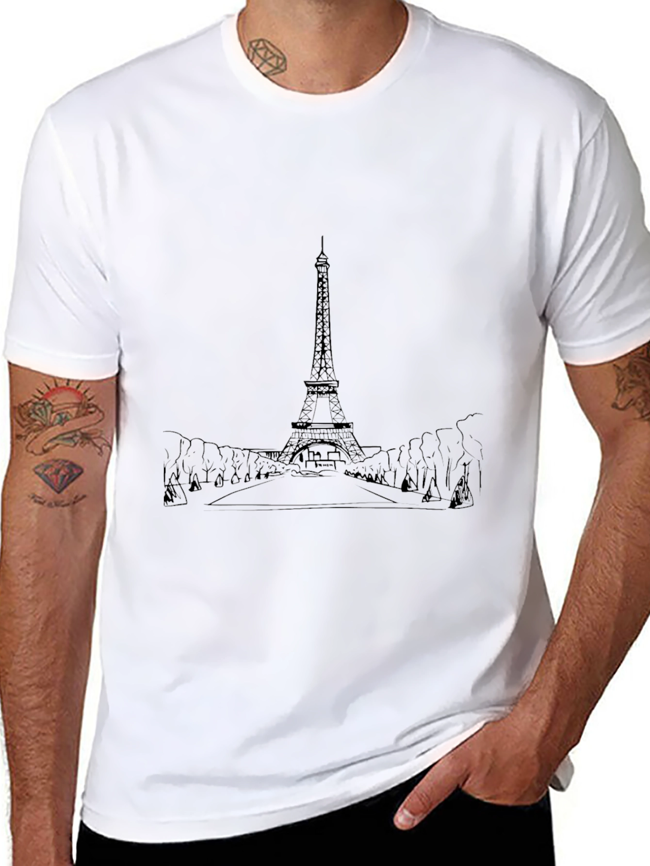 Eiffel Tower Graphic Tee - Classic Paris Style