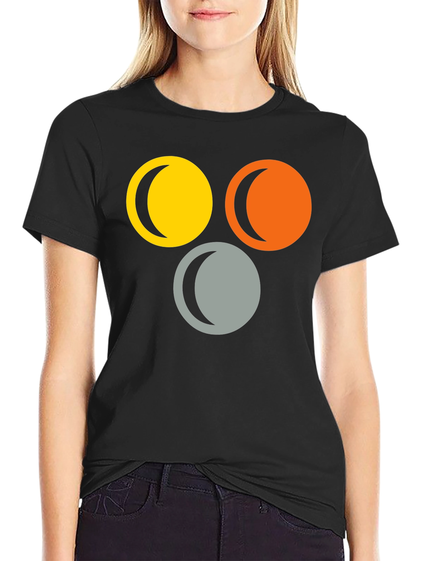 Abstract Circle Moon Phase T-Shirt