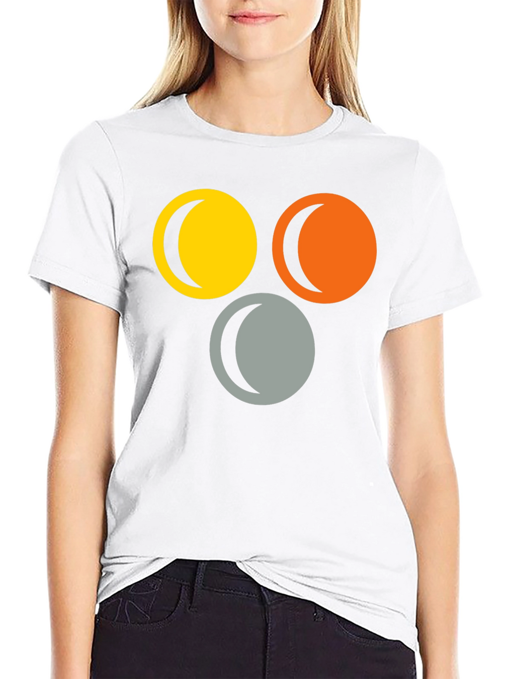 Abstract Circle Moon Phase T-Shirt