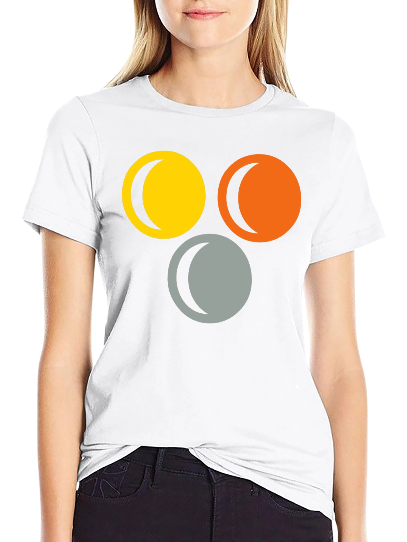 Abstract Circle Moon Phase T-Shirt