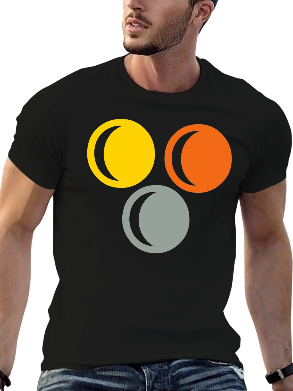 Abstract Circle Moon Phase T-Shirt