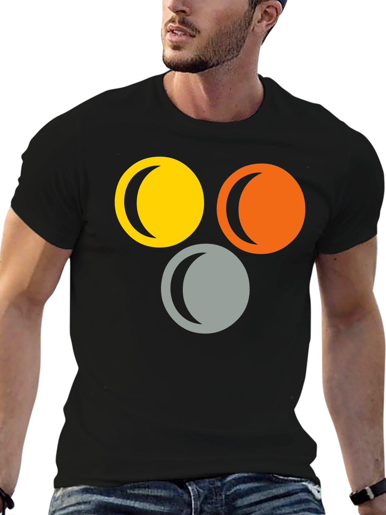 Abstract Circle Moon Phase T-Shirt