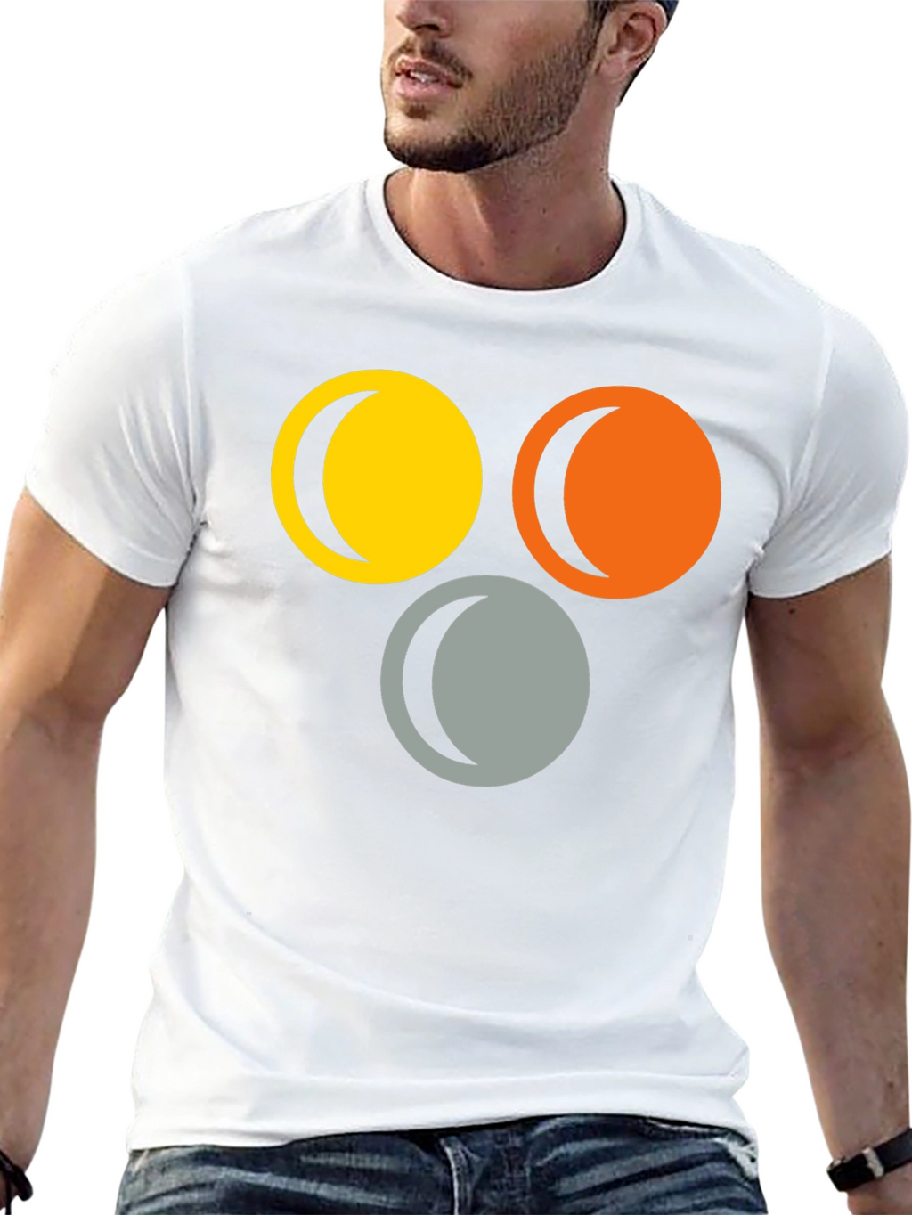 Abstract Circle Moon Phase T-Shirt