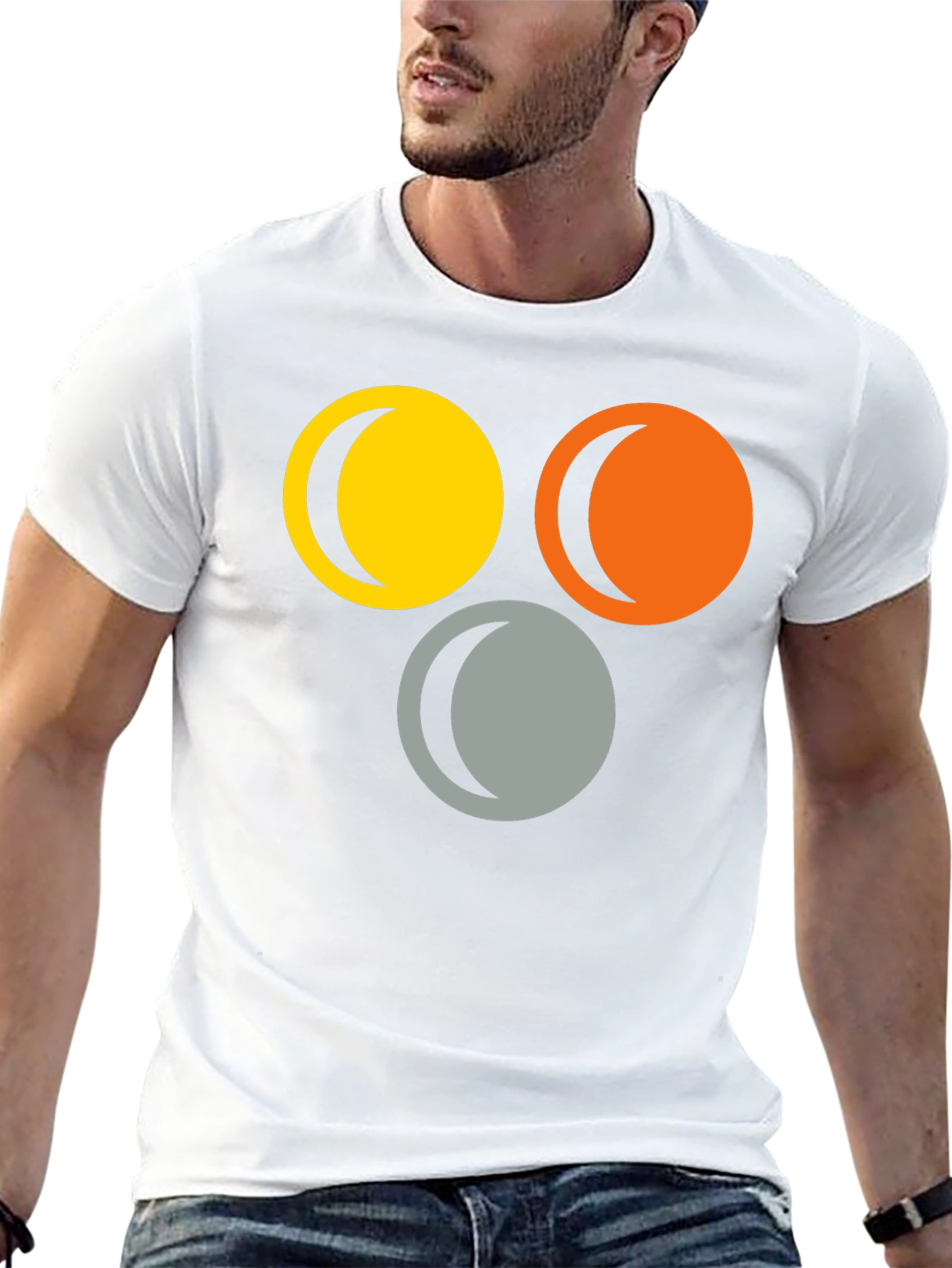 Abstract Circle Moon Phase T-Shirt