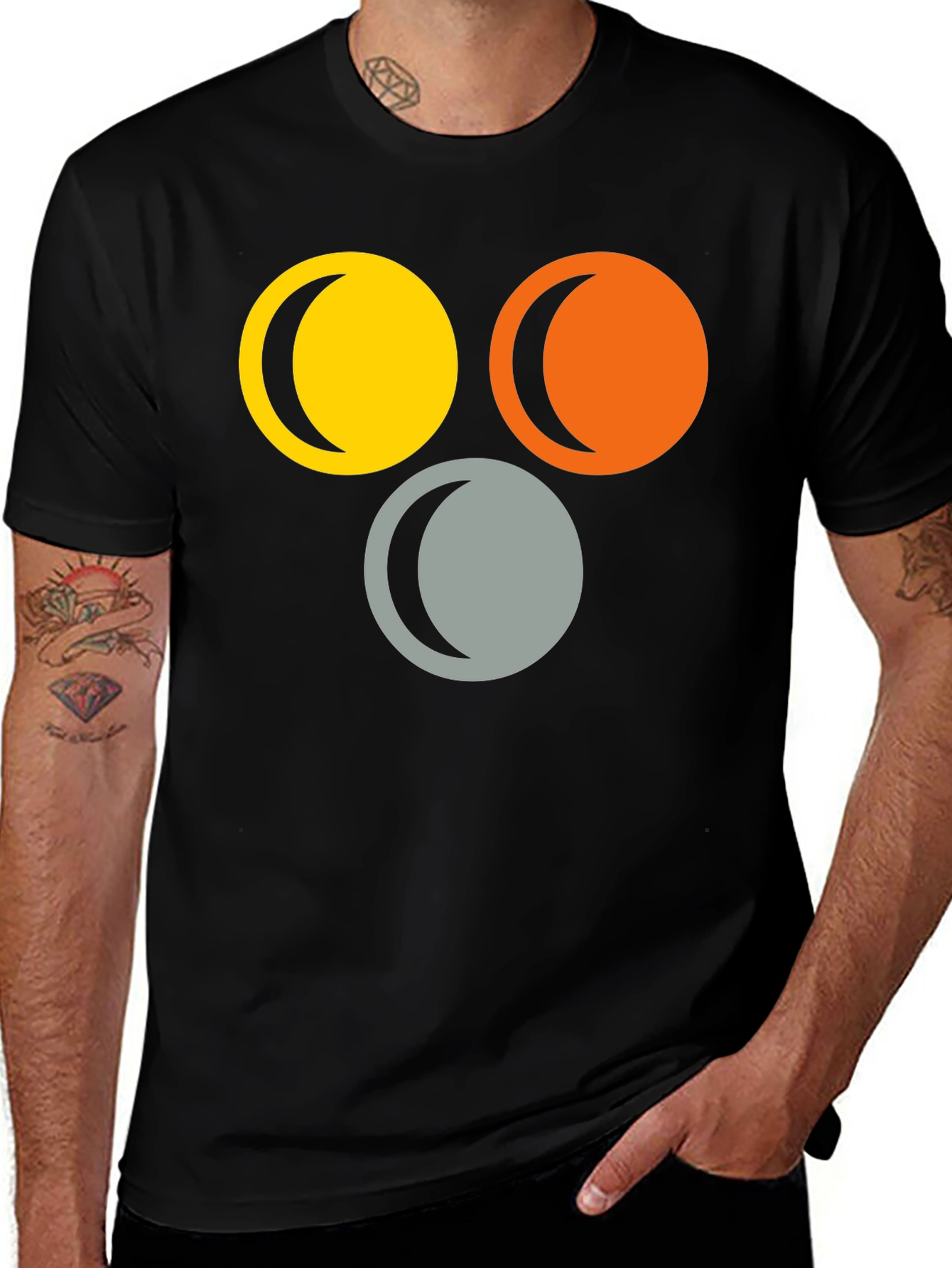Abstract Circle Moon Phase T-Shirt