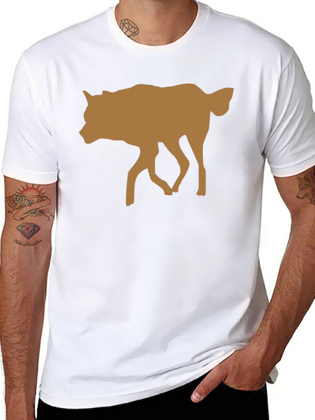 Wolf Silhouette Graphic Black T-Shirt