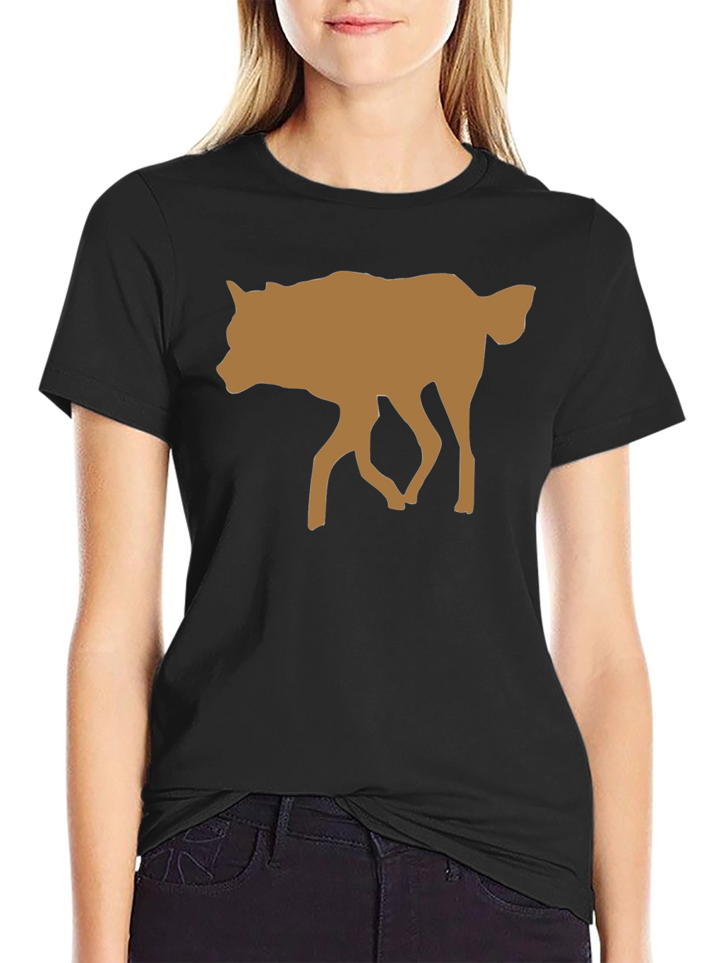 Wolf Silhouette Graphic Black T-Shirt