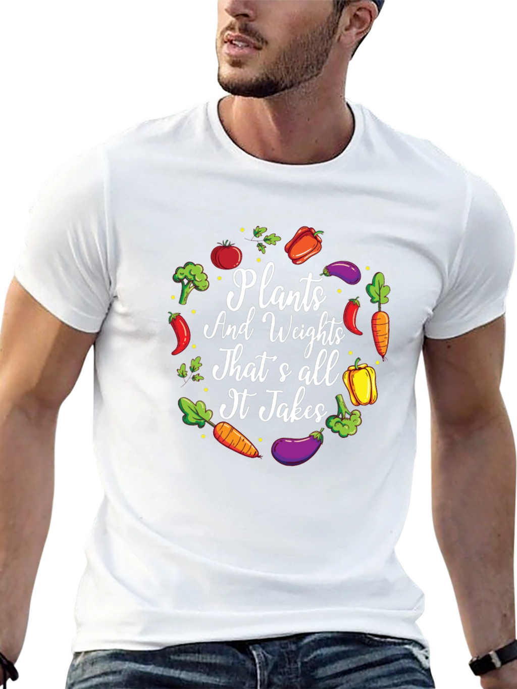 Plants and Weights Graphic T-Shirt