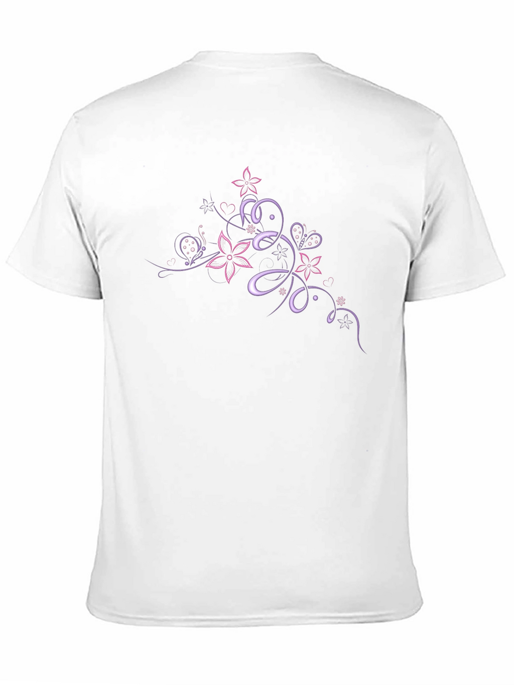 Floral Butterfly Swirl Graphic Tee - Black