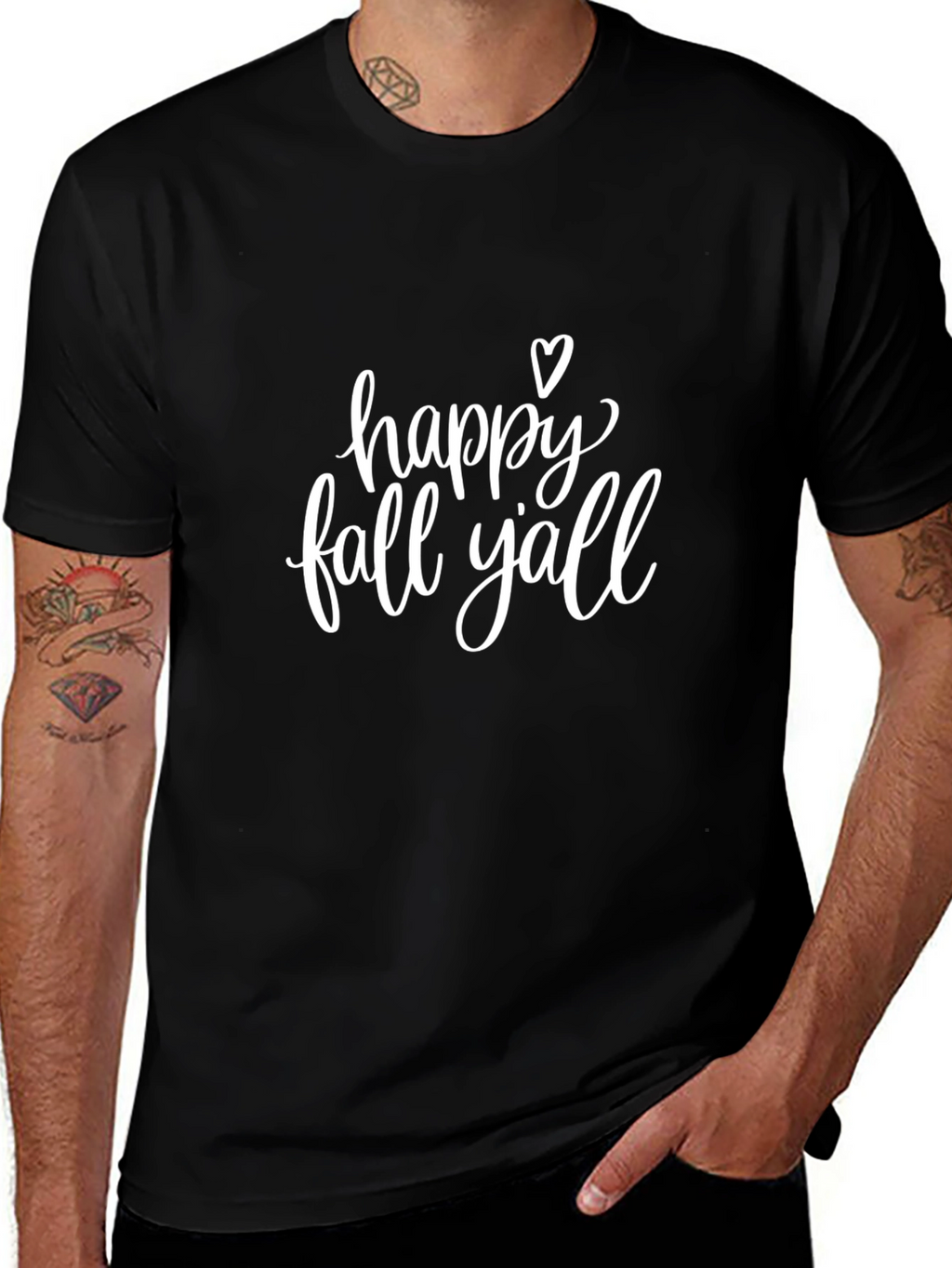 Happy Fall Yall Graphic Tee - Unisex Black T-Shirt
