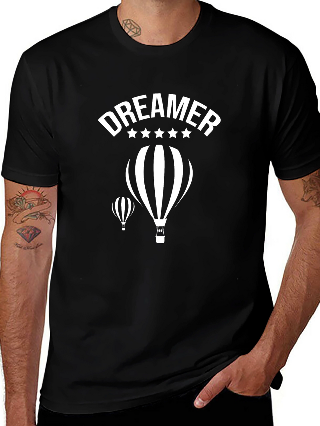 Dreamer Balloon Graphic Black T-Shirt