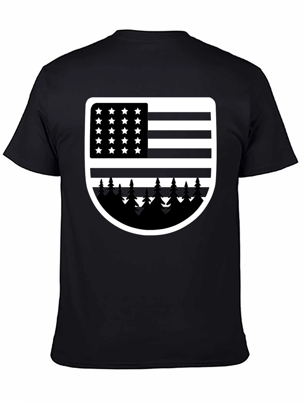 American Flag Tree Graphic T-Shirt
