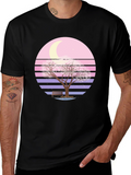 Sakura Sunset T-Shirt: Relaxed Fit Soft Cotton Blend