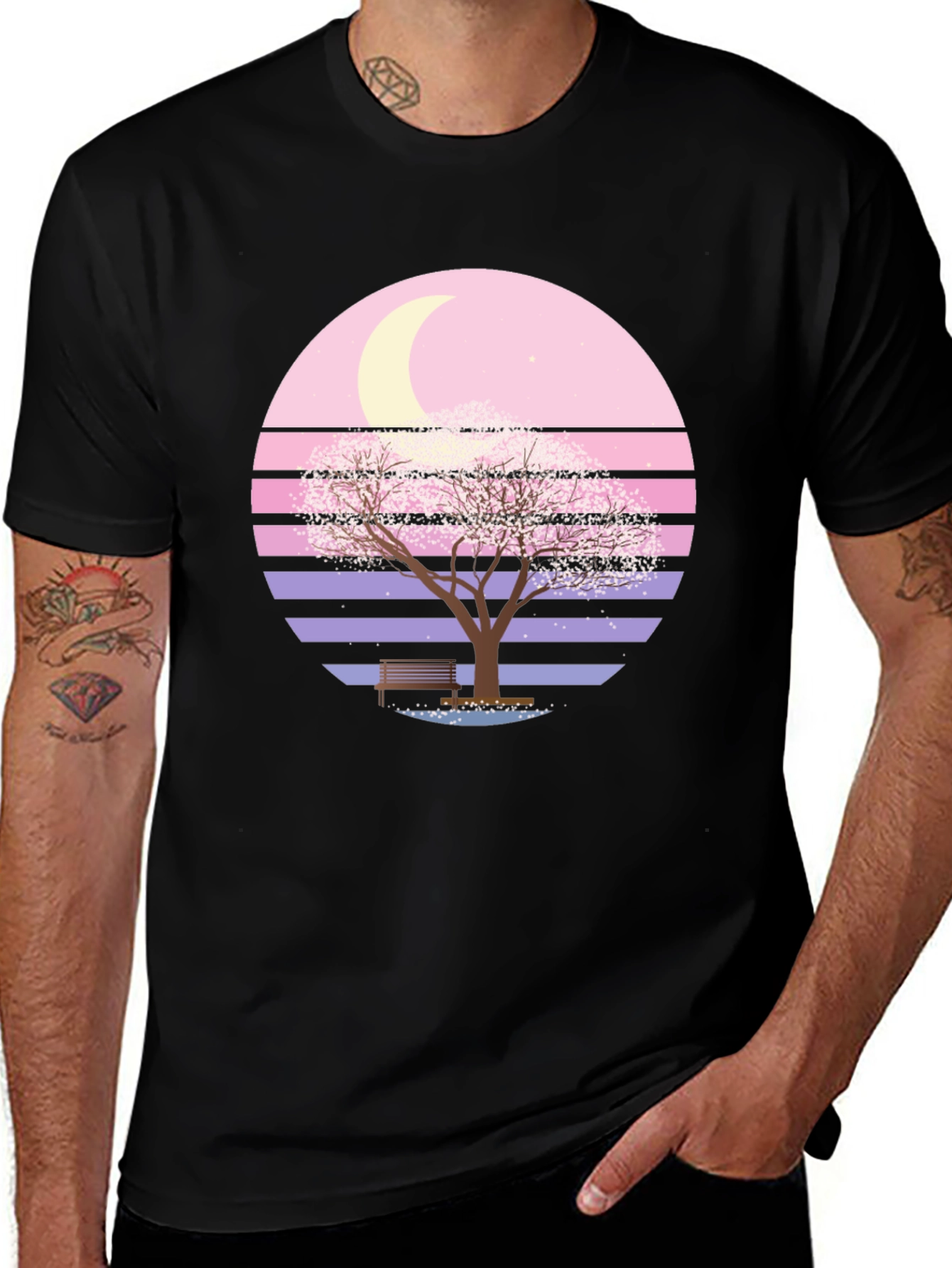 Sakura Sunset T-Shirt: Relaxed Fit Soft Cotton Blend