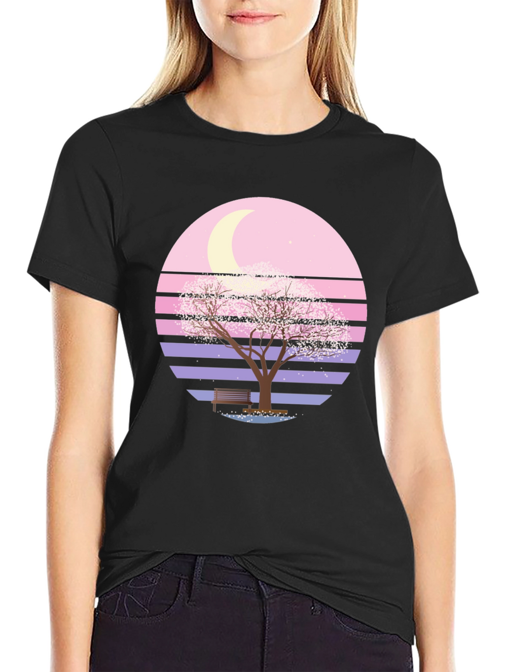 Sakura Sunset T-Shirt: Relaxed Fit Soft Cotton Blend