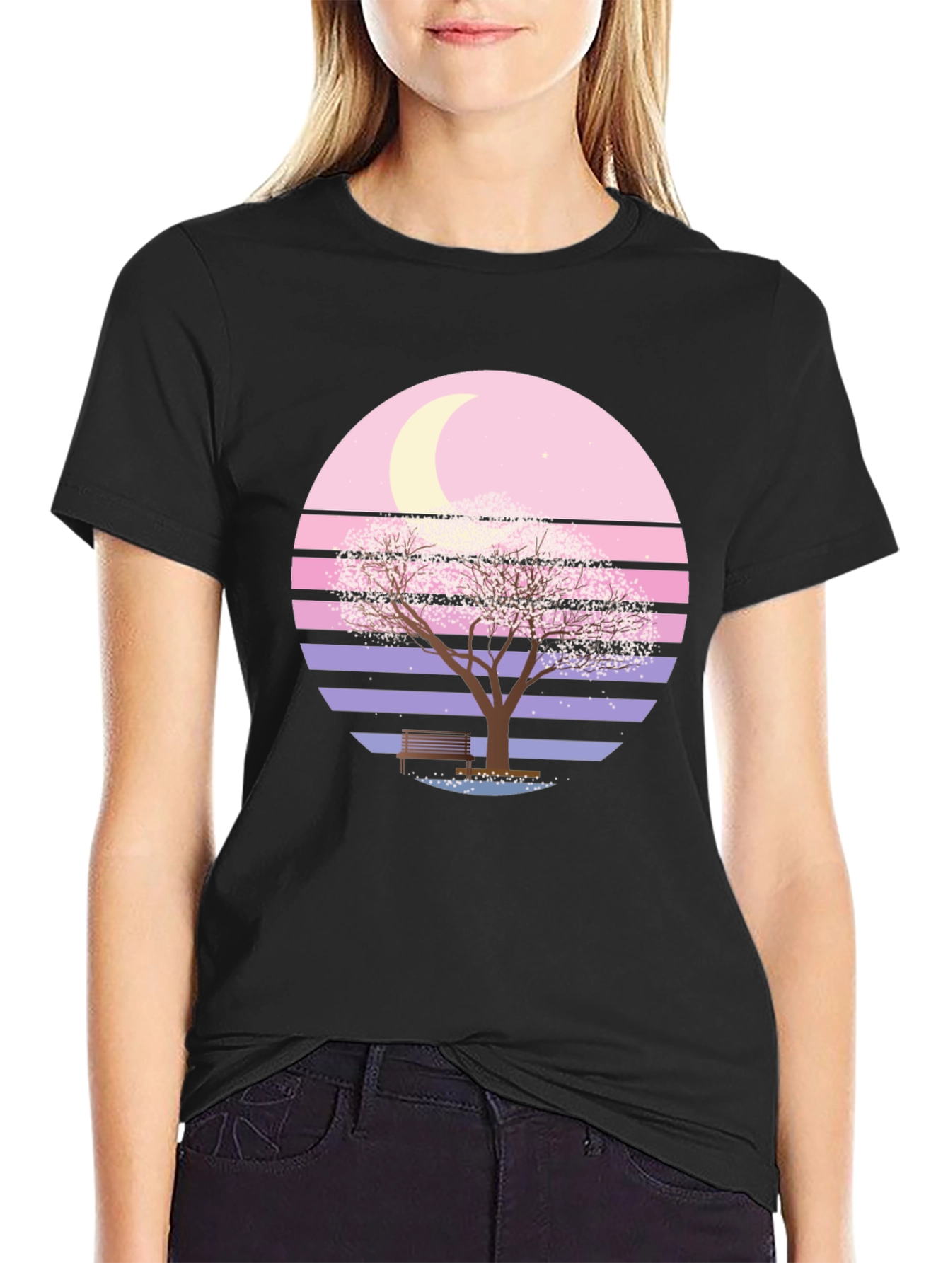 Sakura Sunset T-Shirt: Relaxed Fit Soft Cotton Blend