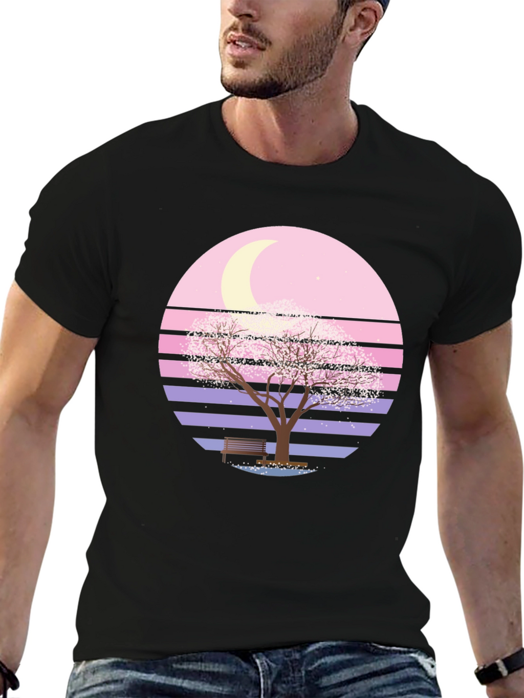Sakura Sunset T-Shirt: Relaxed Fit Soft Cotton Blend