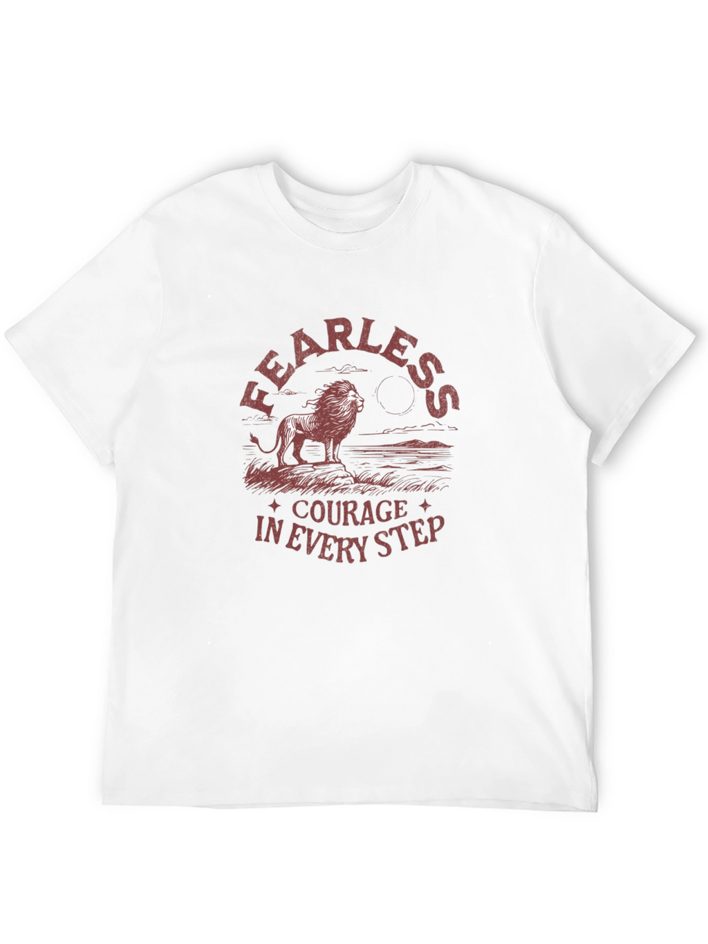 Fearless Courage Lion Graphic Black T-Shirt