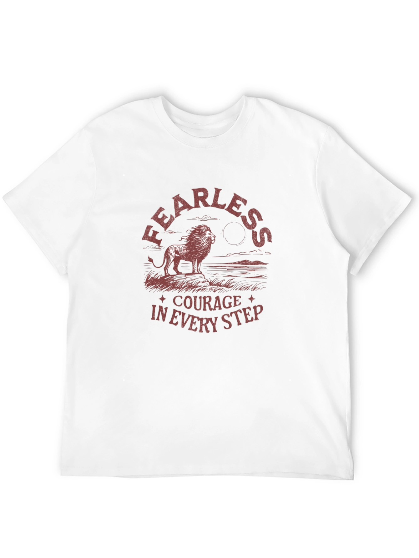 Fearless Courage Lion Graphic Black T-Shirt