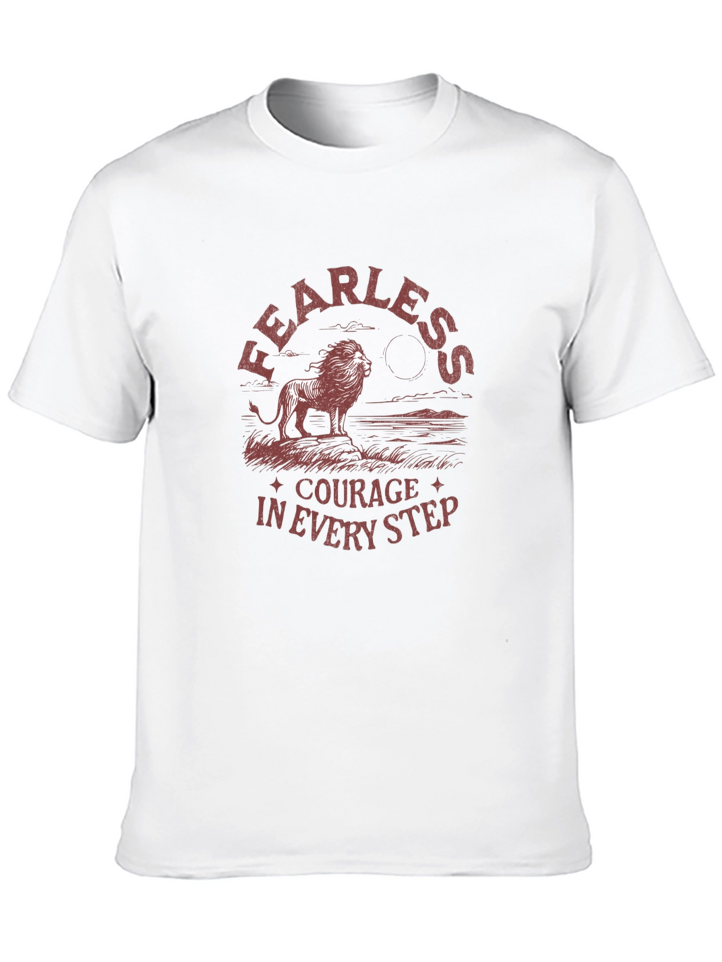 Fearless Courage Lion Graphic Black T-Shirt