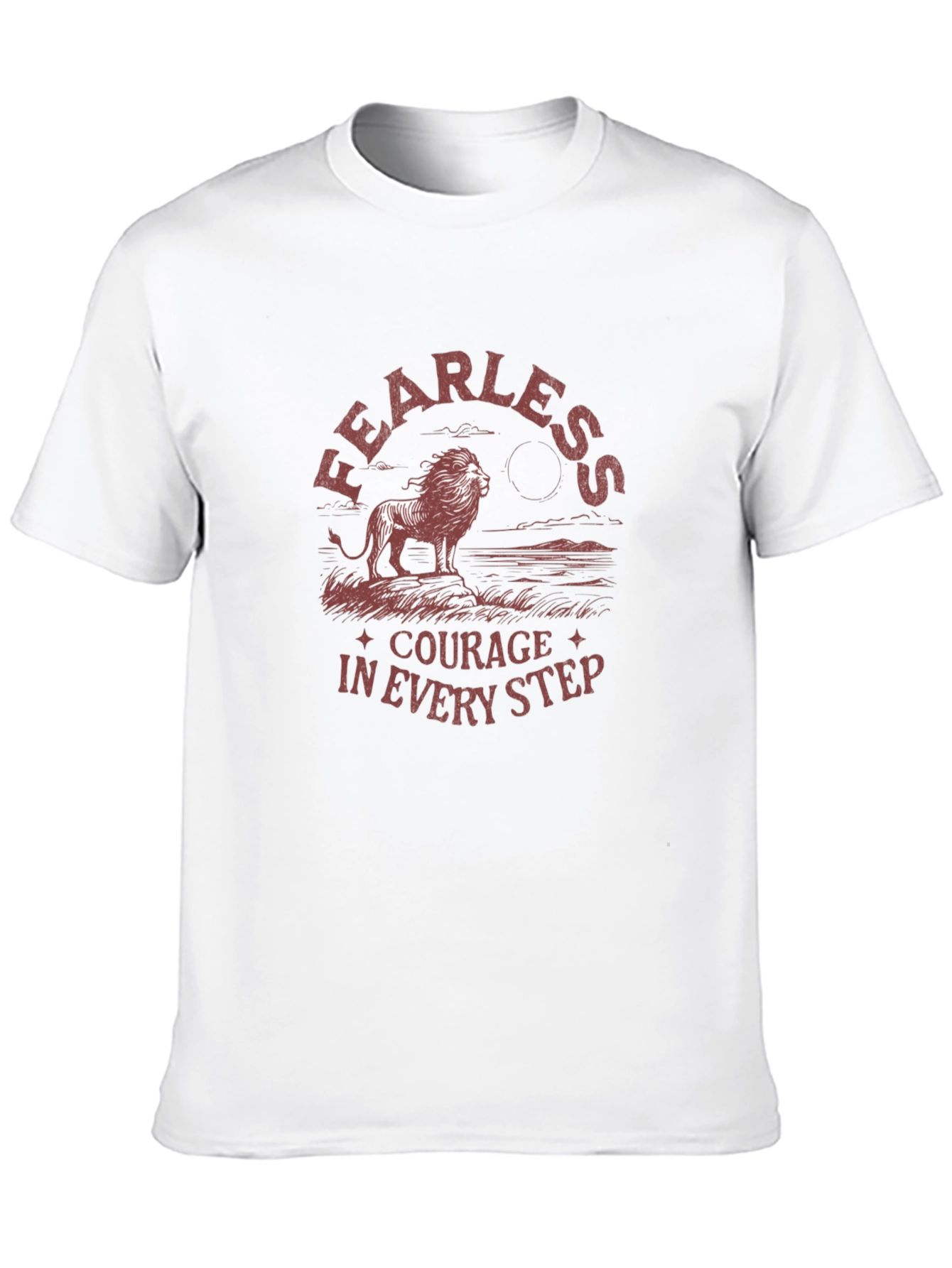Fearless Courage Lion Graphic Black T-Shirt