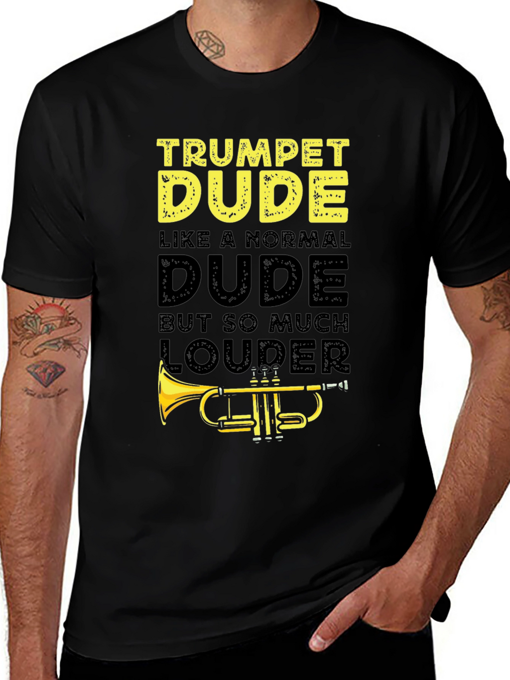 Trumpet Dude Graphic T-Shirt - Musician Humor Tee