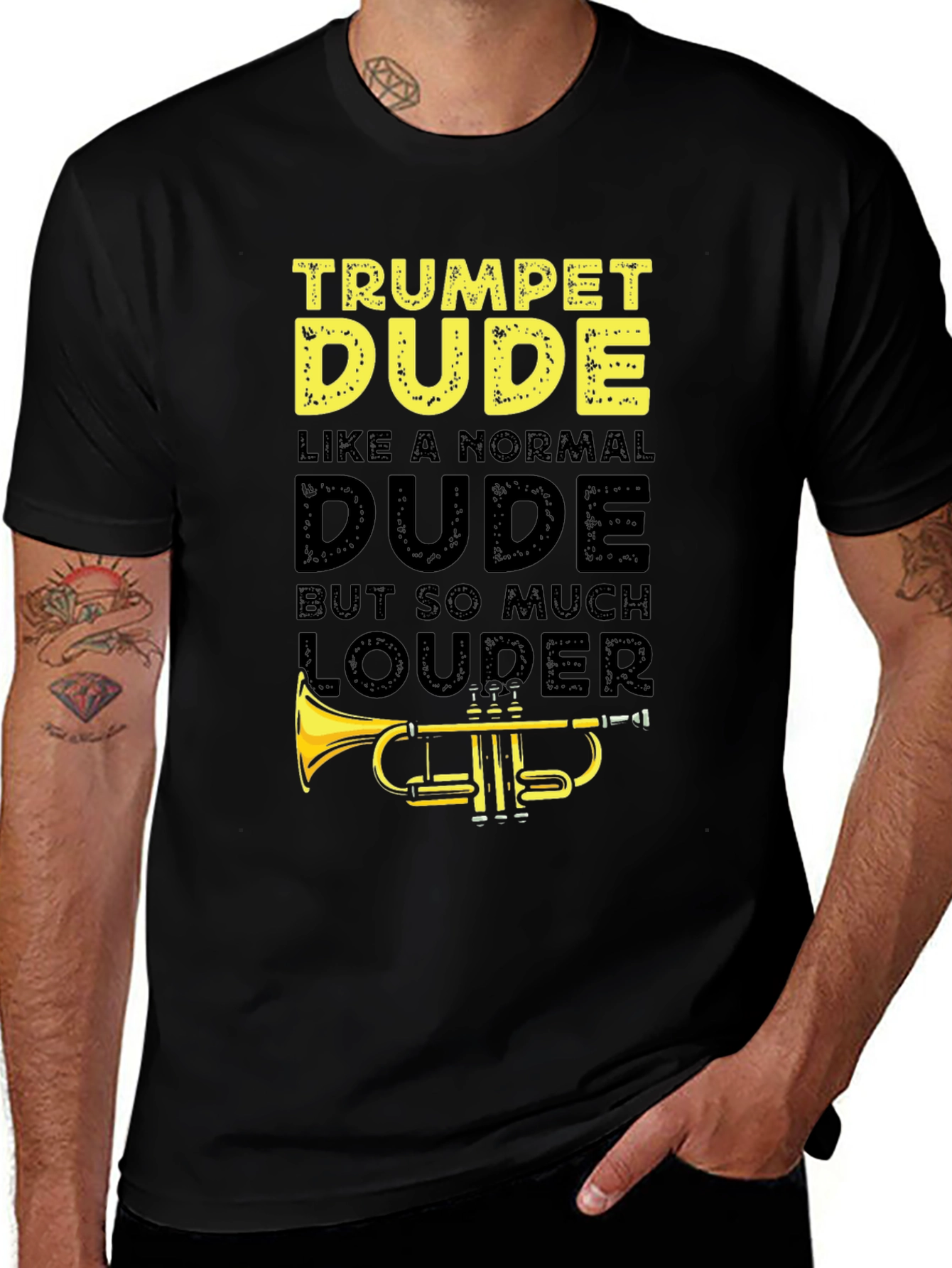 Trumpet Dude Graphic T-Shirt - Musician Humor Tee