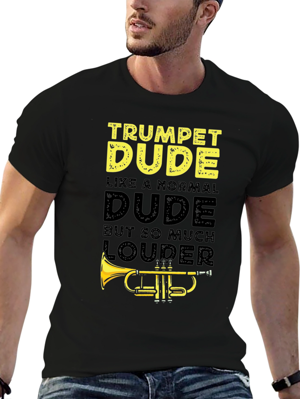 Trumpet Dude Graphic T-Shirt - Musician Humor Tee
