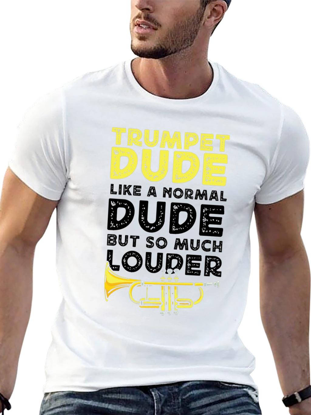 Trumpet Dude Graphic T-Shirt - Musician Humor Tee