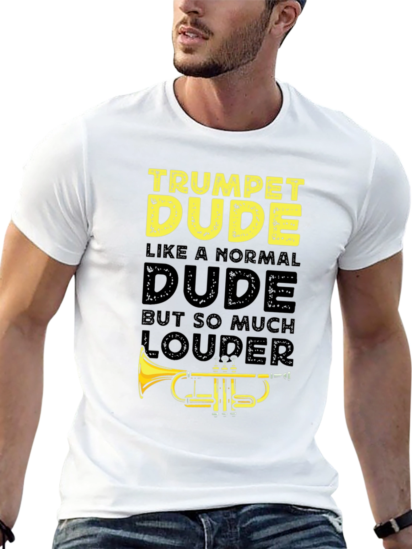 Trumpet Dude Graphic T-Shirt - Musician Humor Tee