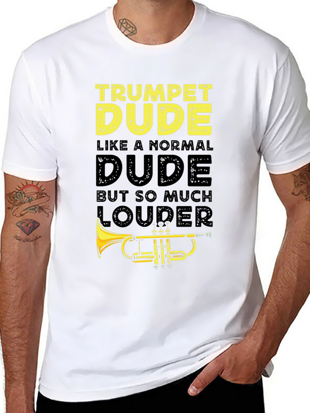 Trumpet Dude Graphic T-Shirt - Musician Humor Tee