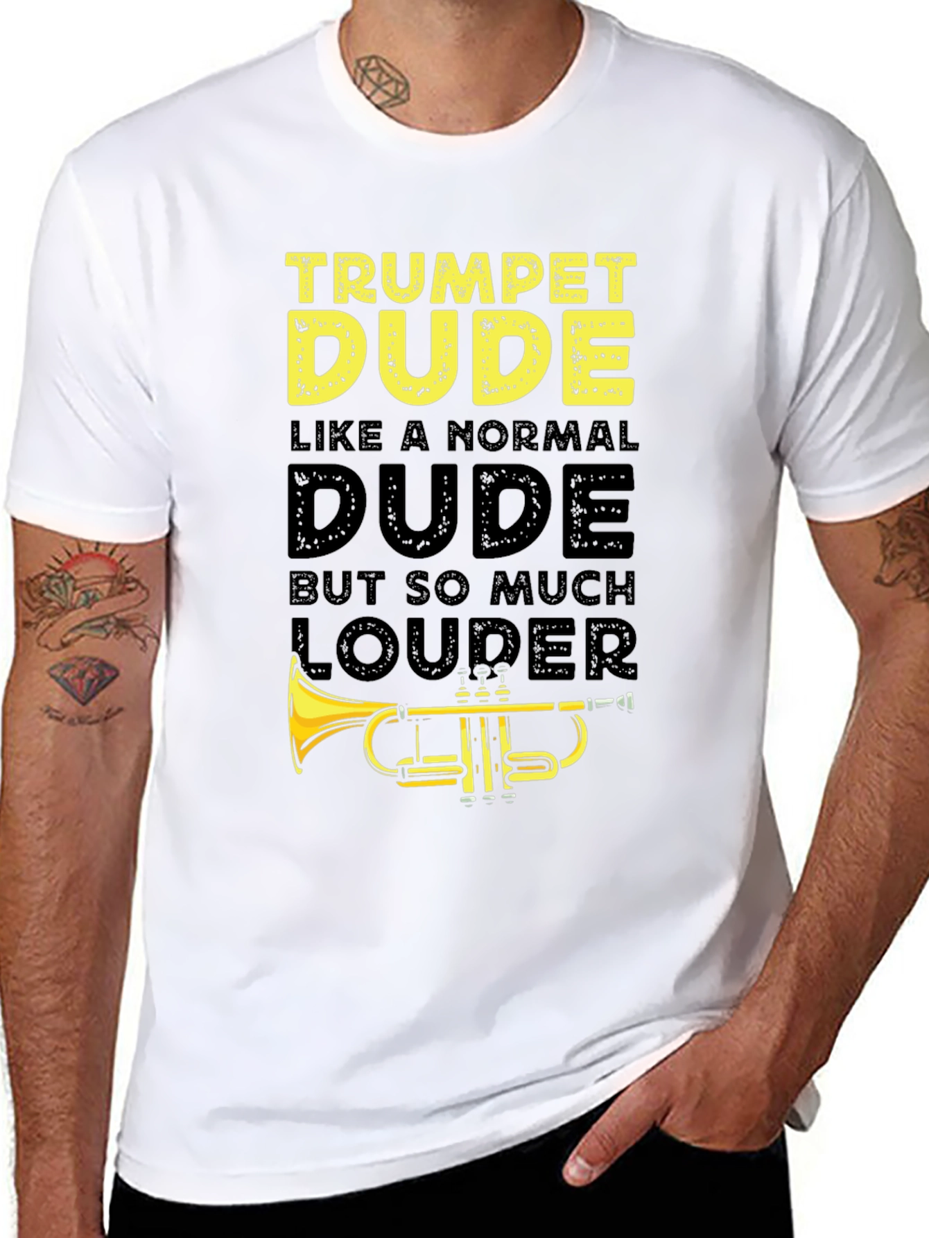 Trumpet Dude Graphic T-Shirt - Musician Humor Tee