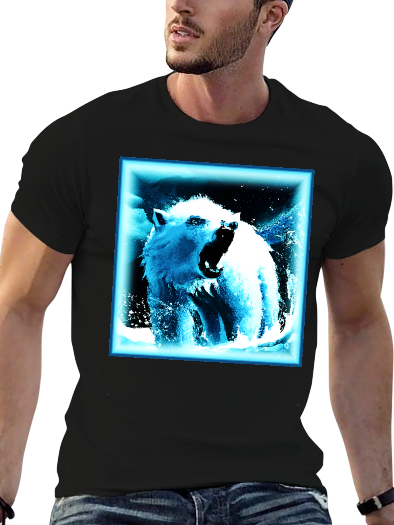 Cool Bear Graphic T-Shirt - Black Cotton Tee