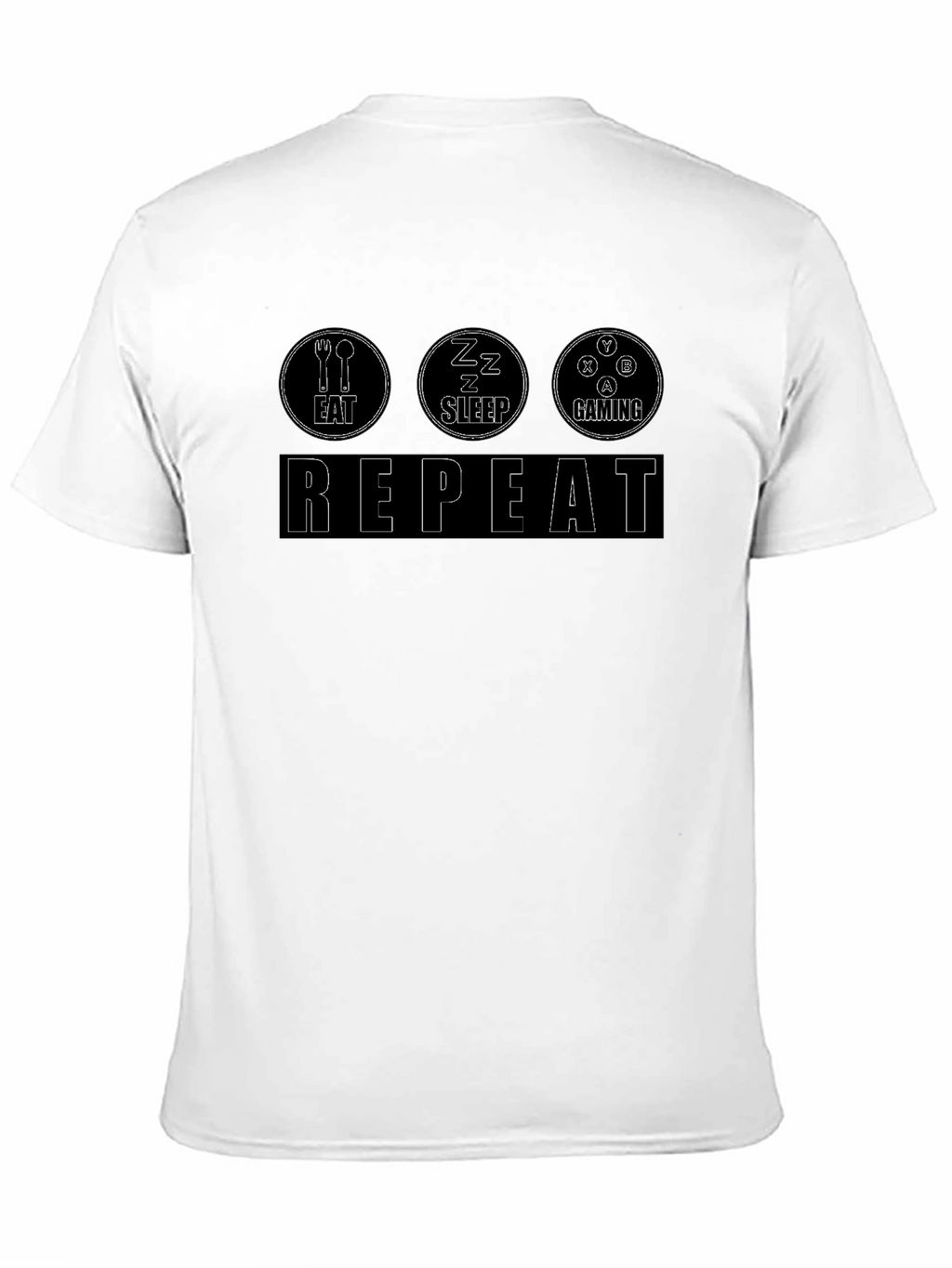 Eat Sleep Gaming Repeat Black T-Shirt