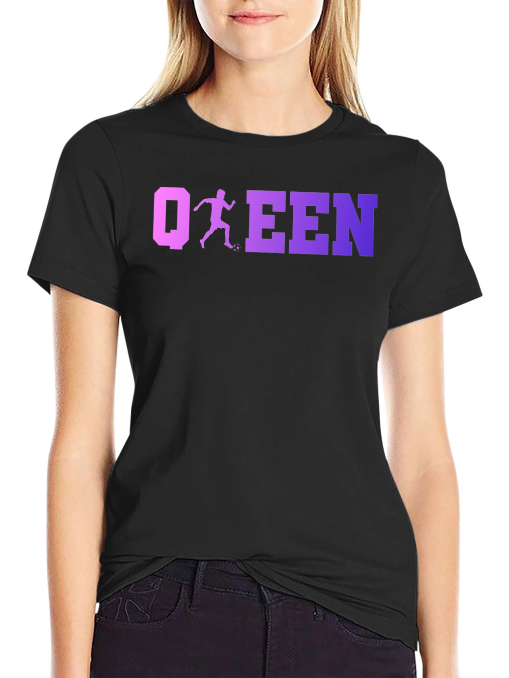 Soccer Queen Black T-Shirt