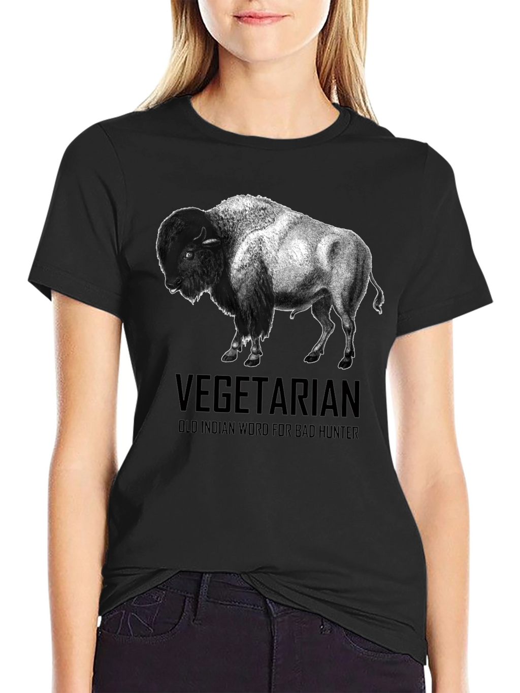 Vegetarian Bison T-Shirt - Funny Graphic Tee
