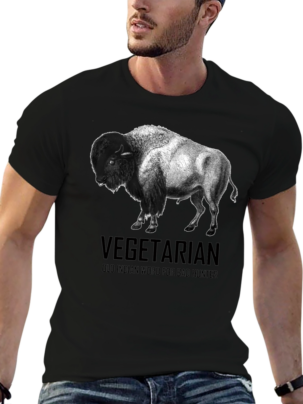 Vegetarian Bison T-Shirt - Funny Graphic Tee