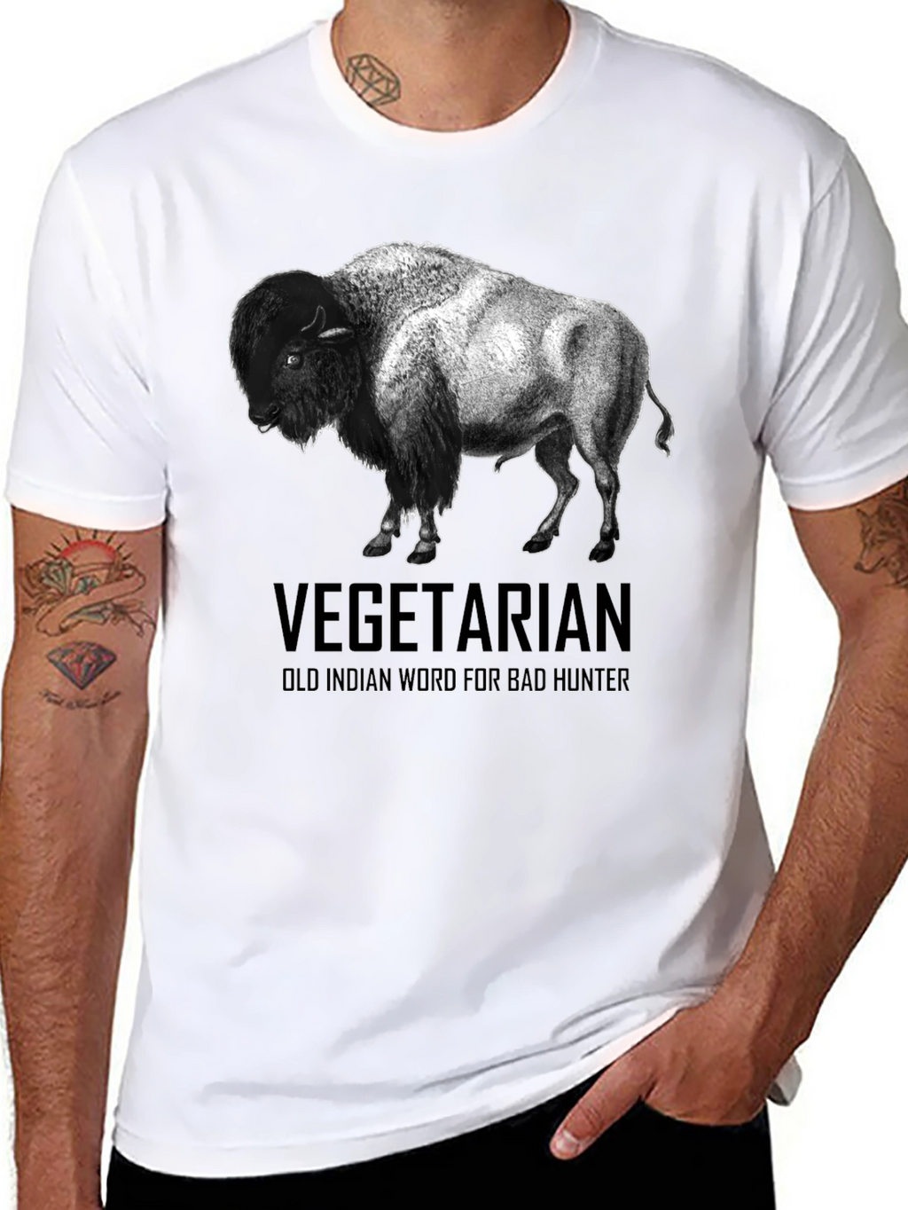 Vegetarian Bison T-Shirt - Funny Graphic Tee