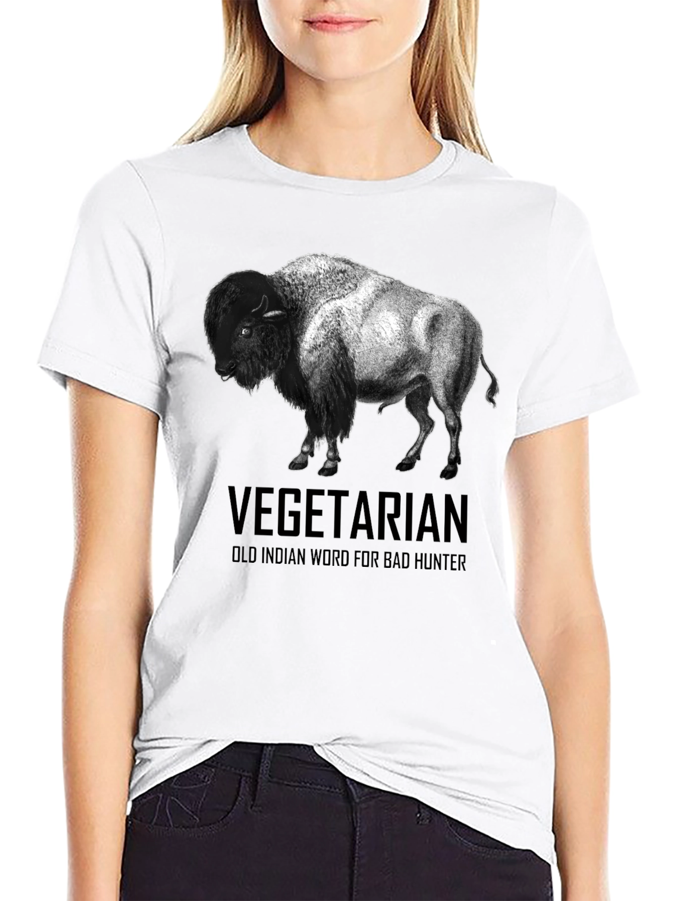 Vegetarian Bison T-Shirt - Funny Graphic Tee