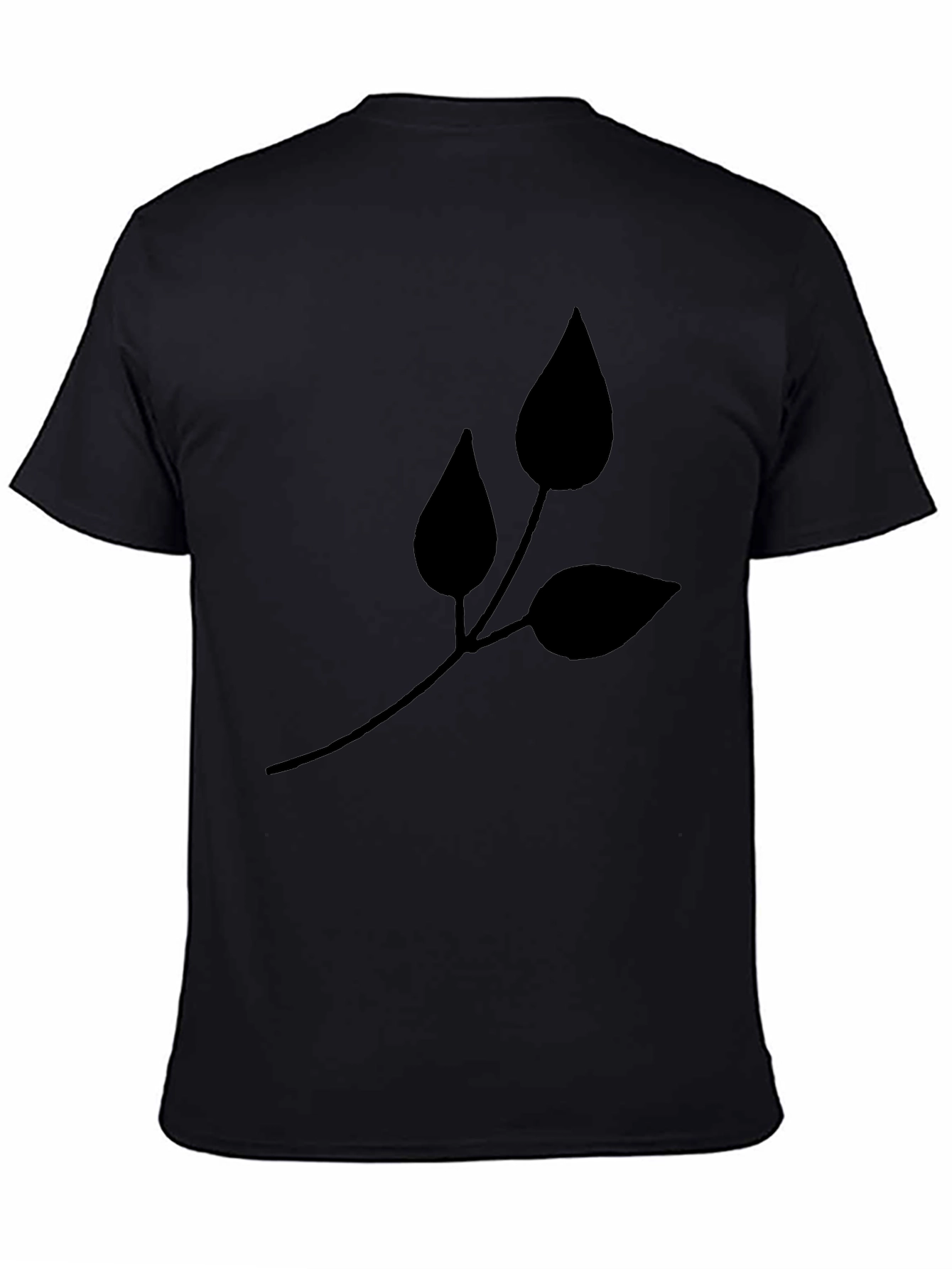 Stylish Black Leaf Graphic Tee - Casual Comfort