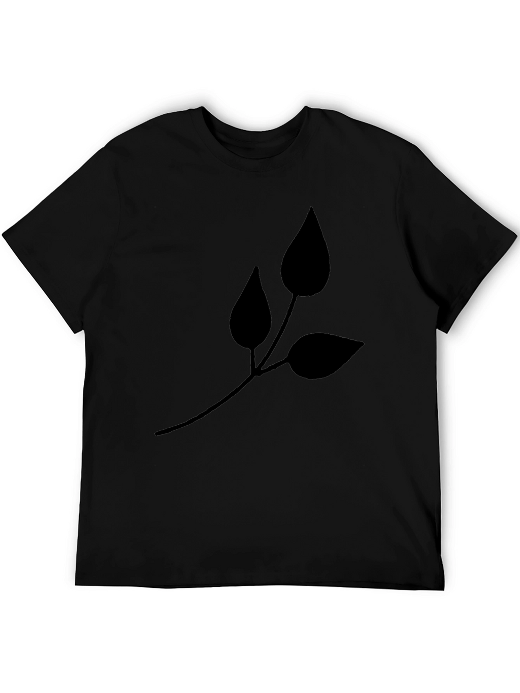 Stylish Black Leaf Graphic Tee - Casual Comfort