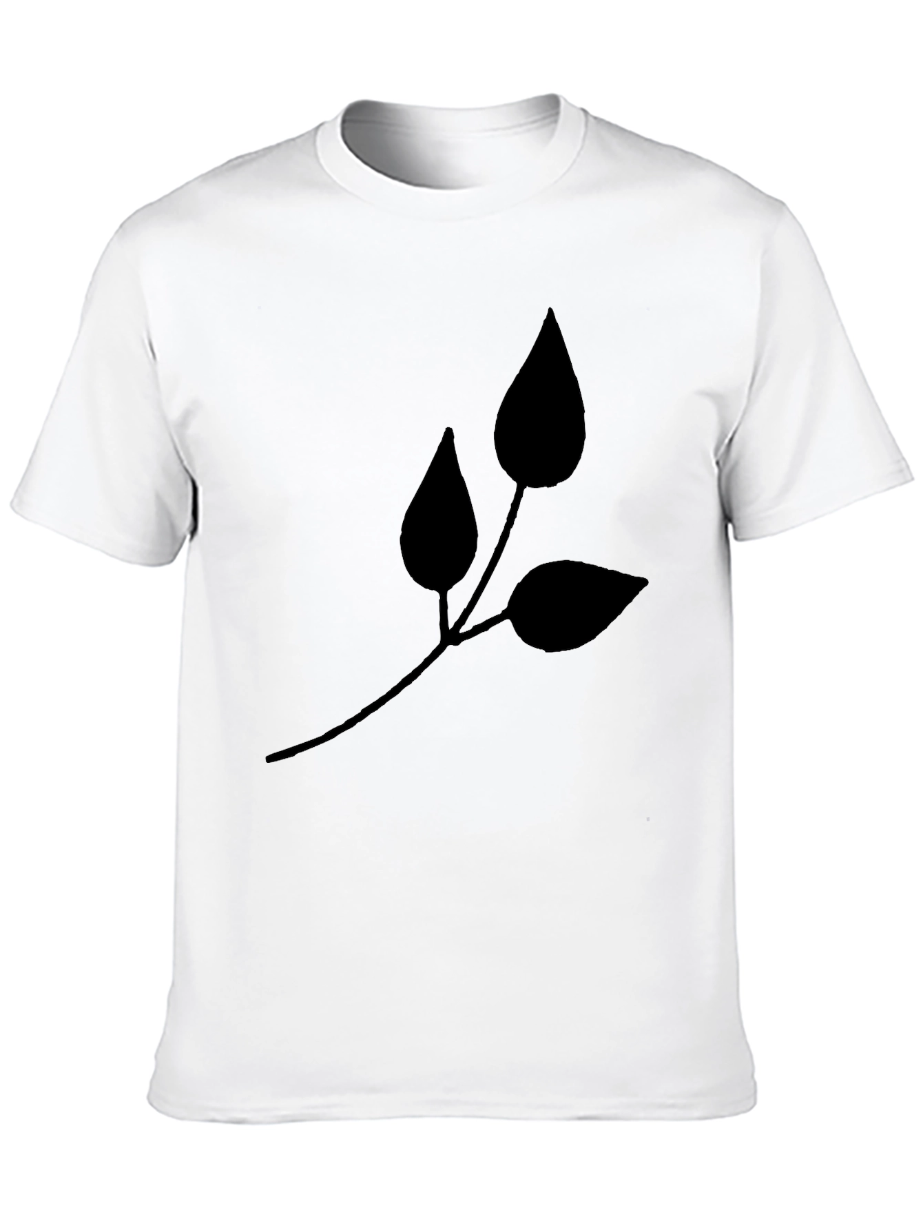 Stylish Black Leaf Graphic Tee - Casual Comfort