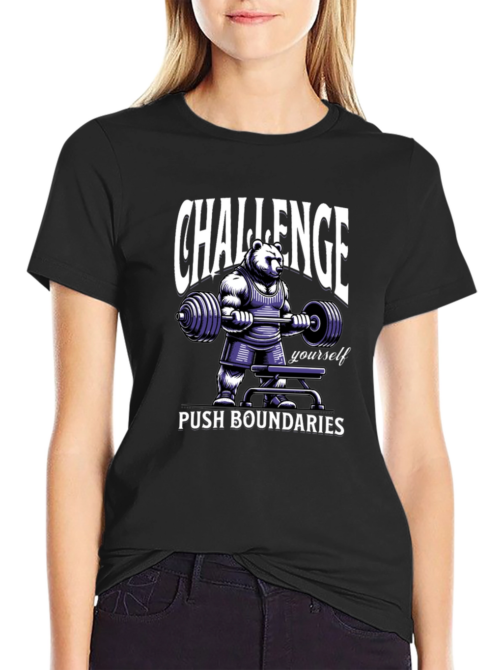 Challenge Yourself Bear Graphic T-Shirt