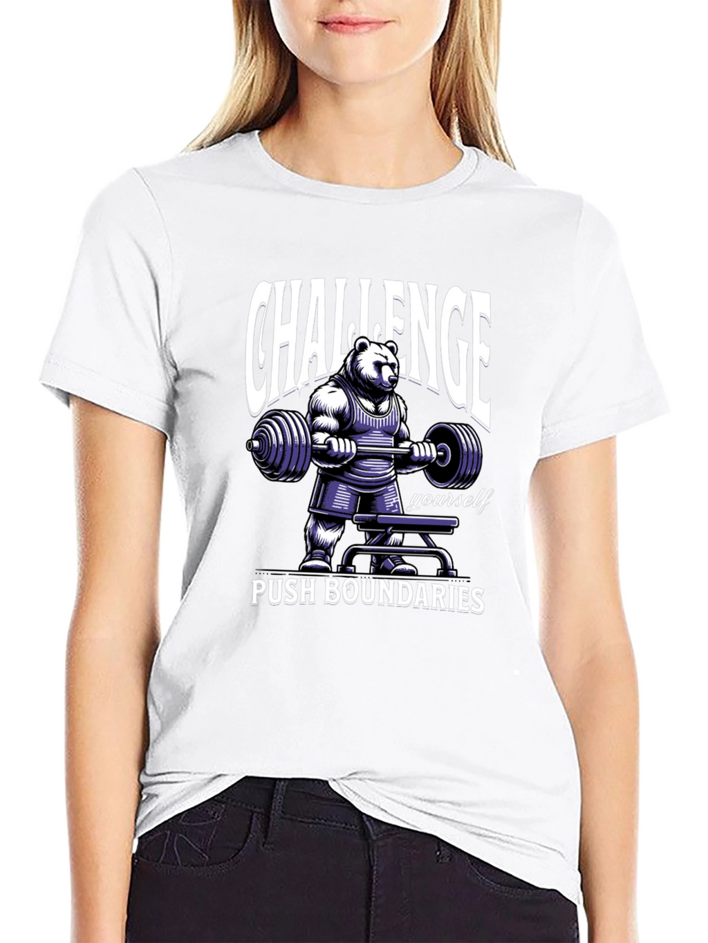 Challenge Yourself Bear Graphic T-Shirt