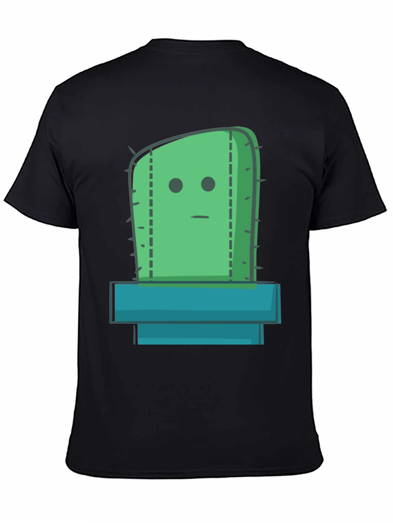 Cactus Graphic Tee - Black Cotton Casual Shirt