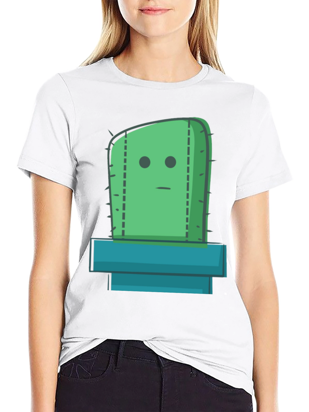 Cactus Graphic Tee - Black Cotton Casual Shirt